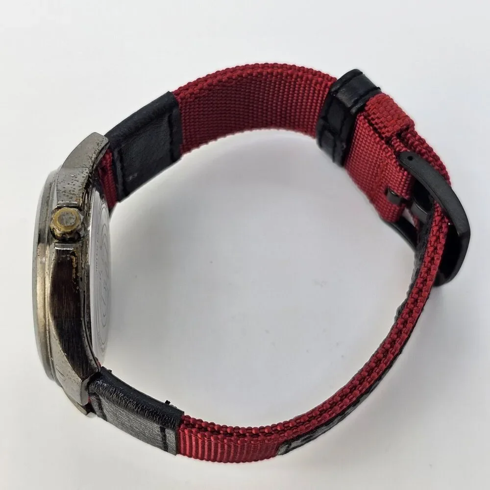 TIMEX Expedition‎ 40MM Men's Watch Red Canvas Bands New Battery READ DESCRIPTION